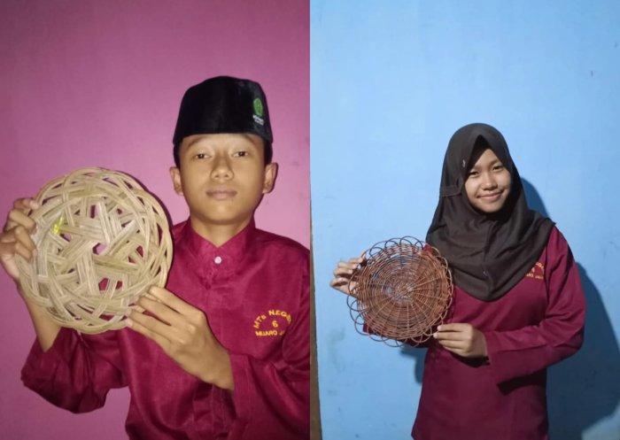 Belajar Daring di Tengah Asap, Siswa MTsN 6 Muaro Jambi Hasilkan Piring dari Lidi Sawit dan Resam Belajar Daring di Tengah Asap, Siswa MTsN 6 Muaro Jambi Hasilkan Piring dari Lidi Sawit dan Resam
