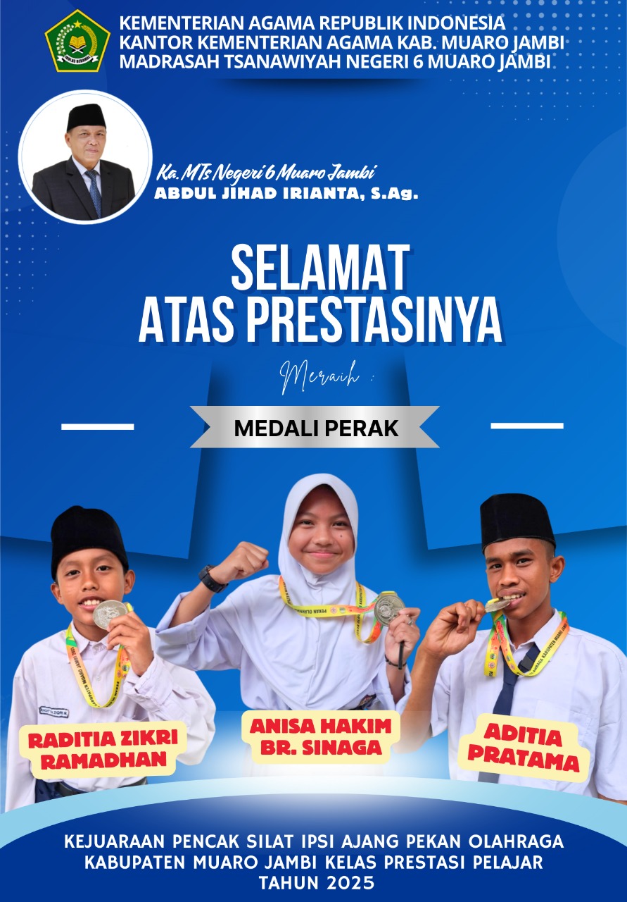 MTsN 6 Muaro Jambi Sabet Medali Perak Individu dan Juara  umum 3  bersama Pencak Silat di POR Kabupaten 2025